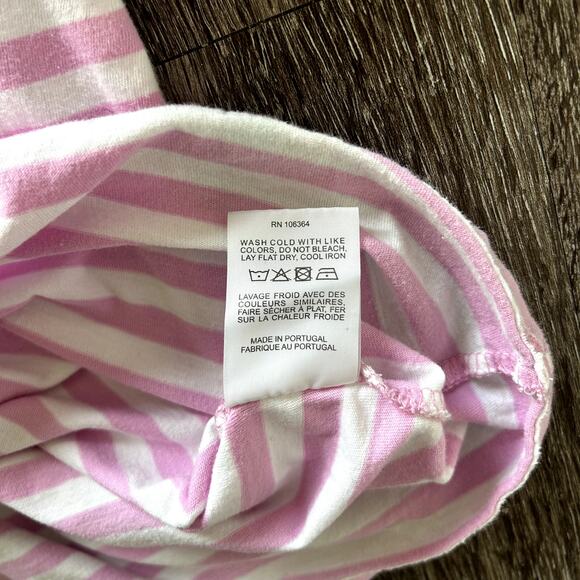 KULE Pink Stripe The Modern Long Sleeve Top XXL 100% Cotton Breton Classic Tee - Picture 9 of 16